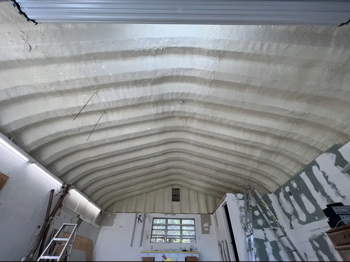 Spray polyurethane foam applied to the underside of a metal roof deck in Apache Junction